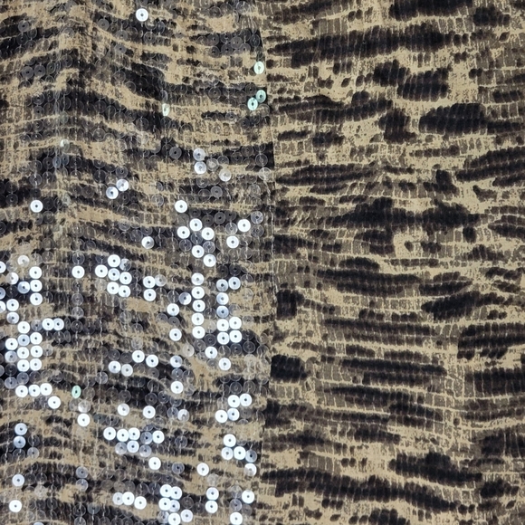 Michael Kors Printed Sequins-front Scoop Neck Tank Top - Picture 3 of 7